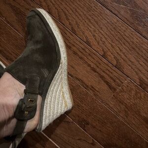 Veronica Beard Olive Suede Espadrilles